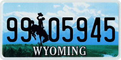 WY license plate 9905945