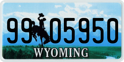 WY license plate 9905950