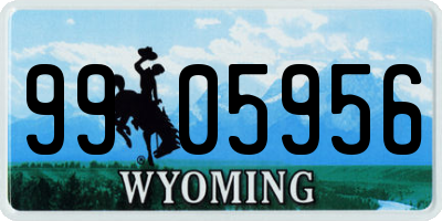 WY license plate 9905956