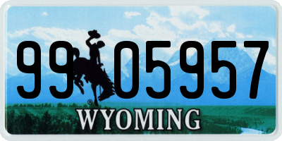 WY license plate 9905957