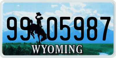 WY license plate 9905987