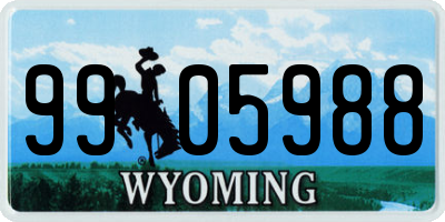 WY license plate 9905988