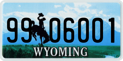 WY license plate 9906001