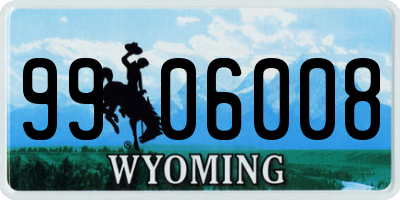 WY license plate 9906008