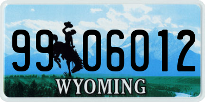 WY license plate 9906012