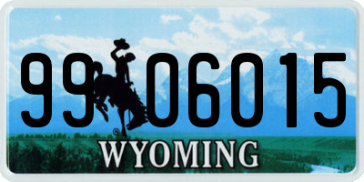 WY license plate 9906015