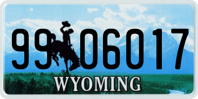 WY license plate 9906017