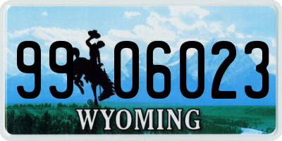 WY license plate 9906023