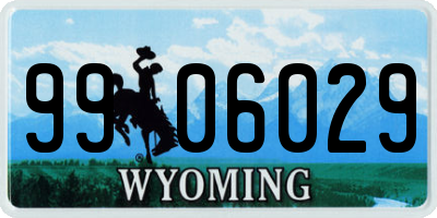 WY license plate 9906029