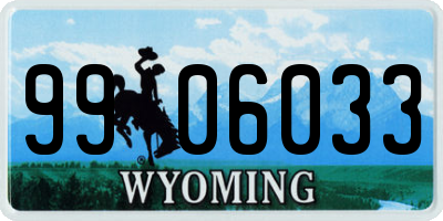 WY license plate 9906033