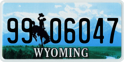 WY license plate 9906047