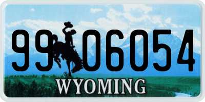 WY license plate 9906054