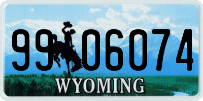 WY license plate 9906074