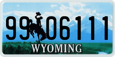 WY license plate 9906111