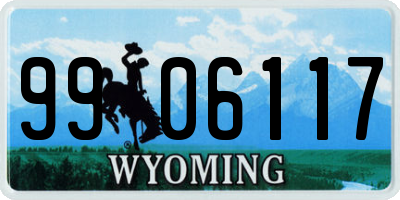 WY license plate 9906117