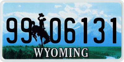 WY license plate 9906131
