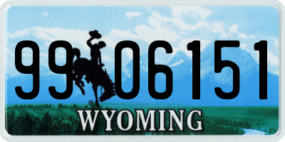 WY license plate 9906151