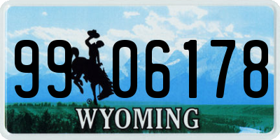 WY license plate 9906178