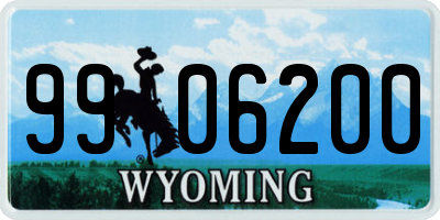 WY license plate 9906200