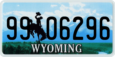 WY license plate 9906296