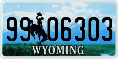 WY license plate 9906303