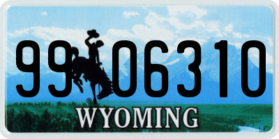 WY license plate 9906310