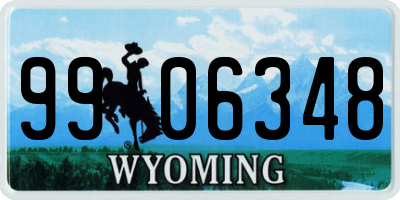 WY license plate 9906348