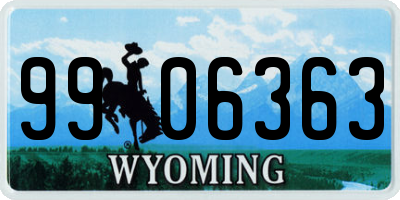 WY license plate 9906363