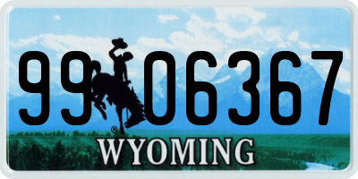 WY license plate 9906367