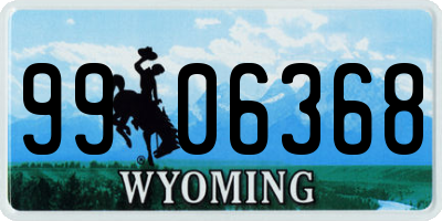 WY license plate 9906368