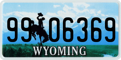 WY license plate 9906369