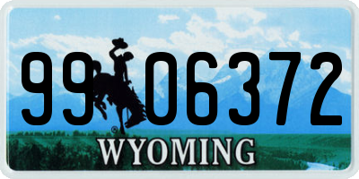 WY license plate 9906372
