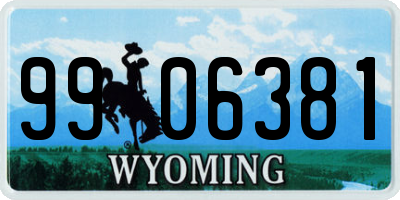WY license plate 9906381