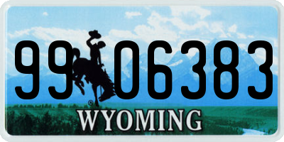 WY license plate 9906383