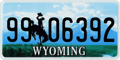 WY license plate 9906392
