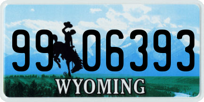 WY license plate 9906393