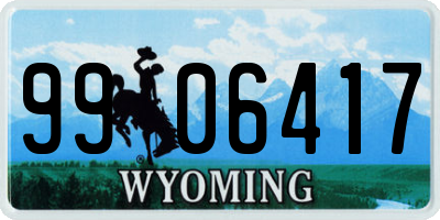 WY license plate 9906417