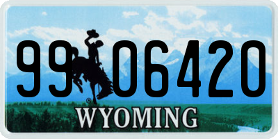 WY license plate 9906420