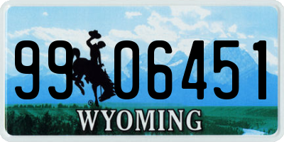 WY license plate 9906451