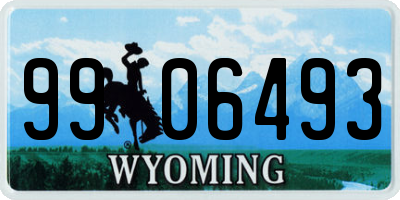 WY license plate 9906493