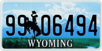WY license plate 9906494