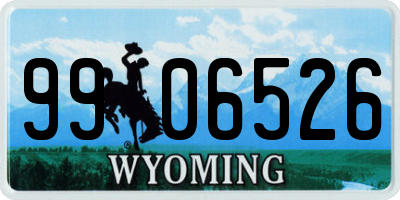 WY license plate 9906526