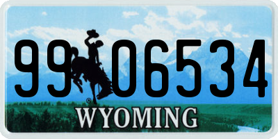 WY license plate 9906534