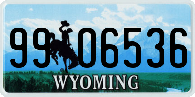 WY license plate 9906536