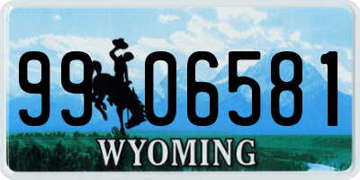 WY license plate 9906581