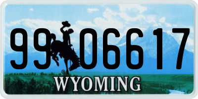 WY license plate 9906617