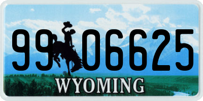 WY license plate 9906625