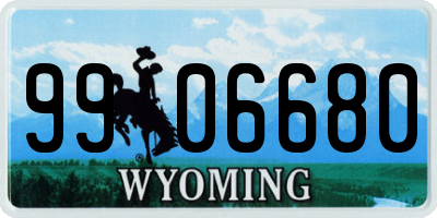 WY license plate 9906680