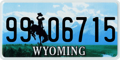 WY license plate 9906715