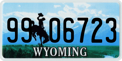 WY license plate 9906723